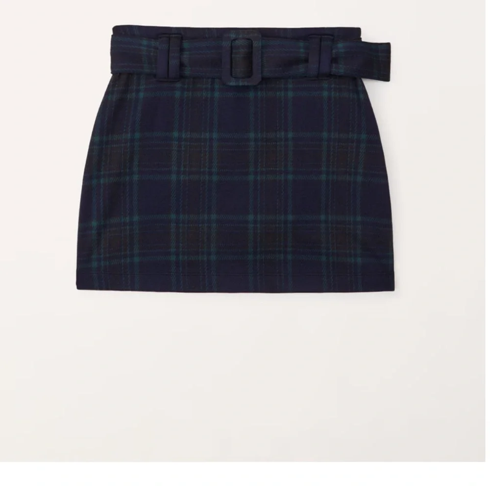 abercrombie kids belted blue/green plaid skirt/skort sz 15/16